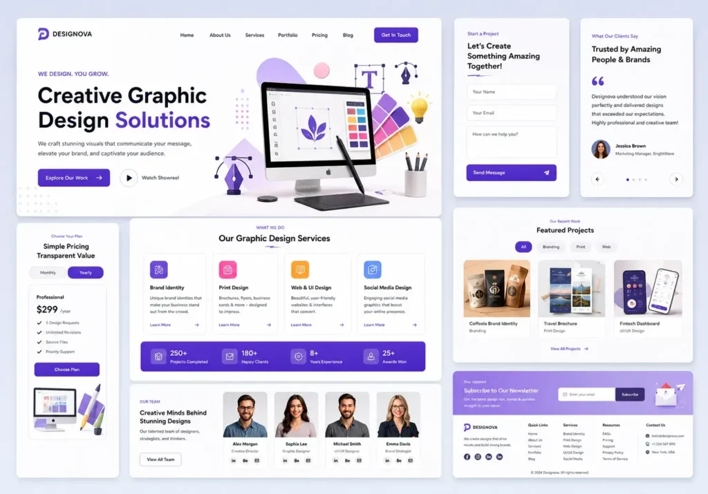 UI/UX website template design