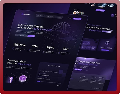 Dark theme web design Malibu