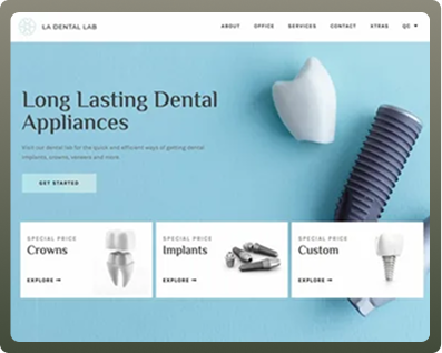 Dental laboratory website design
