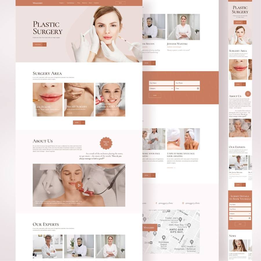 Plastic Surgery Website landing page