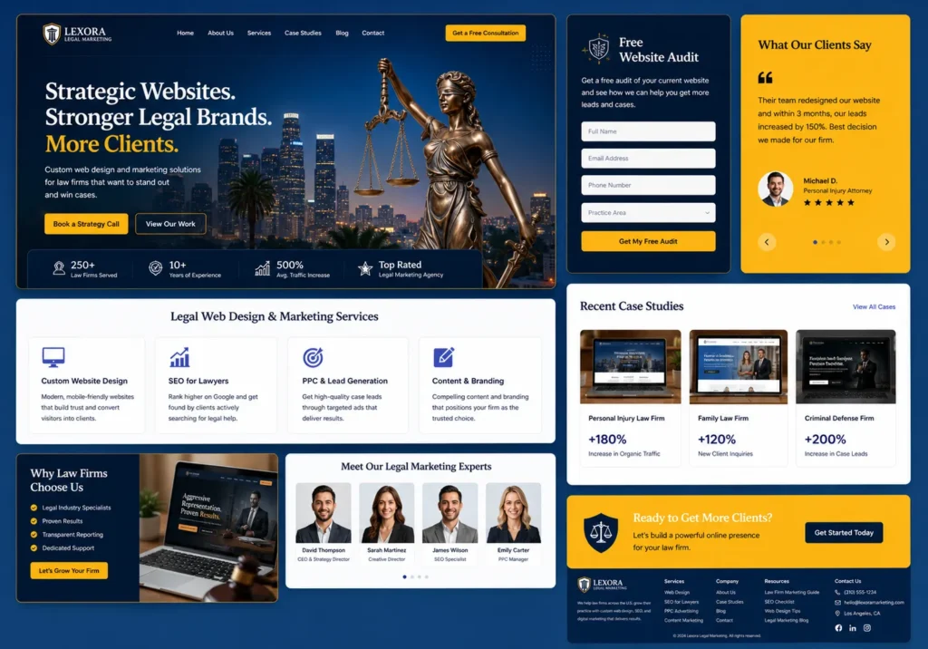 Law firms and legal marketing agencies.