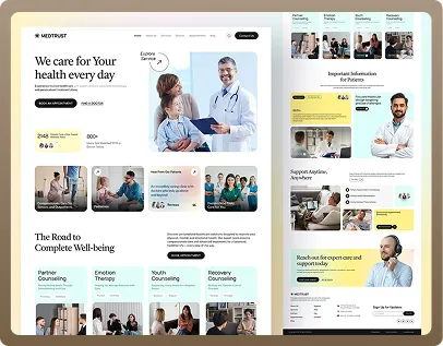 landing page design for a healthcare website