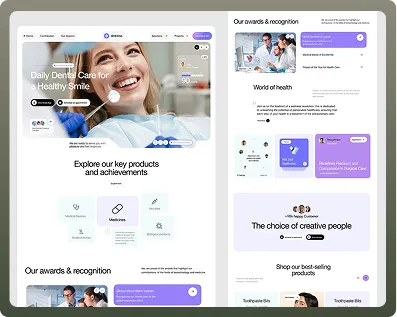 modern dental clinic landing page