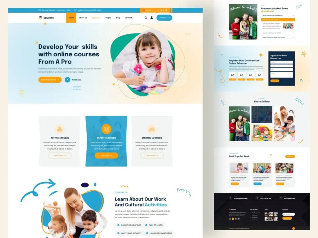 modern education web design los angeles courses